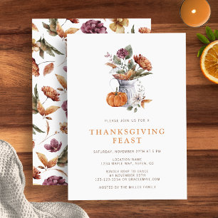 Invitation Dîner Floral Thanksgiving