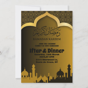 Invitation Dîner Iftar d'or Ramadan 2025