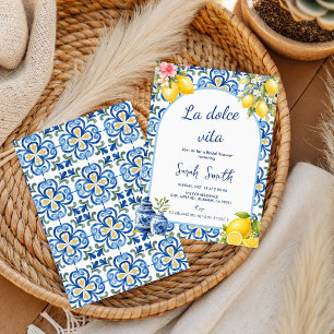 Invitation dîner italien La Dolce Vita, douche de bébé au cit