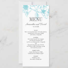 Invitation Dîner Mariage Chic Pale Blue Magnolia Fleurs