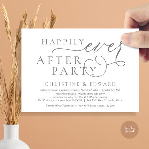 Invitation Dîner mariage Elopement, Heureusement Jamais Après