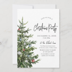 Invitation Dîner minimaliste de noël arbre