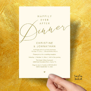 Invitation Dîner Moderne Romantique de Mariage et de Bonheur