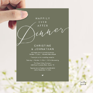 Invitation Dîner Moderne Romantique de Mariage et de Bonheur