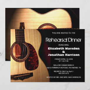 Invitation Dîner musical de répétition de guitare moderne