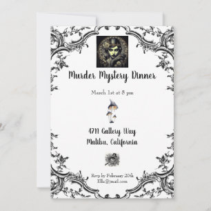 Invitation Dîner Mystère de Meurtre