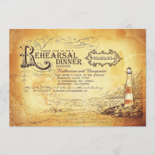 Invitation Dîner nautique de répétition de vieux phare