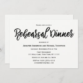 Invitation Dîner noir et blanc simple de répétition