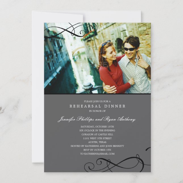 Invitation Dîner ou Wedding shower de répétition des manuscri (Devant)