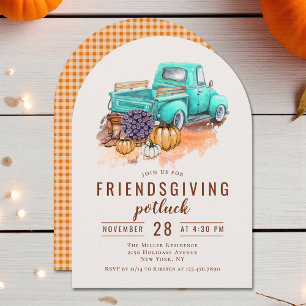 Invitation Dîner Partage Friendsgiving Camion de Ferme Rustiq