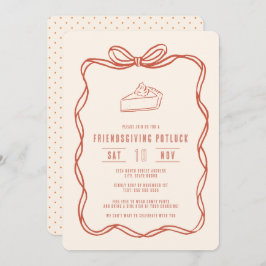 Invitation Dîner Potluck de la fête des amis Coquette Bow Pie