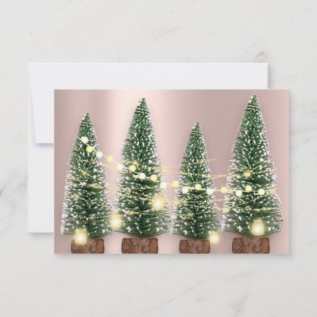 Invitation Dîner Rose fêté Noël (Dos)