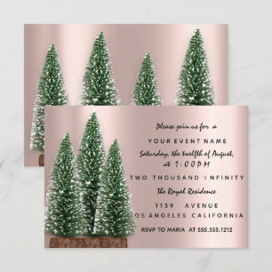 Invitation Dîner Rose fêté Noël