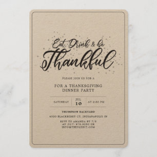 Invitation Dîner Russe Simple Thanksgiving