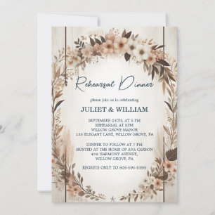 Invitation Dîner Rustique de répétition Floral Spring Boho