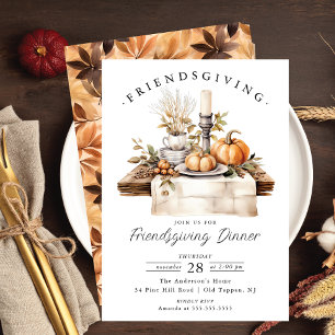 Invitation dîner rustique Friendsgiving