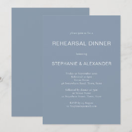 Invitation Dîner simple Dusty Blue