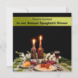 INVITATION DÎNER - SPAGHETTI - BOUGIES WAXES