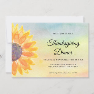 Invitation Dîner Thankesgiving Tournesol