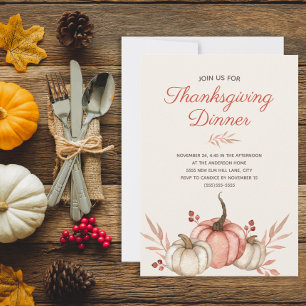 Invitation Dîner Thanksgiving Automne Automne Russe Pays
