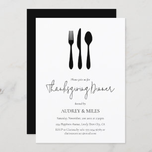 Invitation Dîner Thanksgiving Chic Moderne