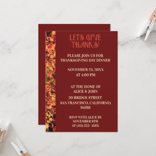 Invitation Dîner Thanksgiving Dîner d'automne en Bourgogne fo