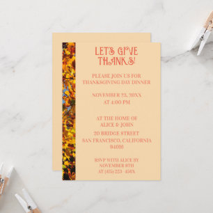 Invitation Dîner Thanksgiving Light Peach Fête d'automne