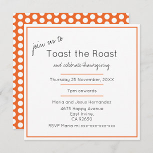 Invitation Dîner Thanksgiving moderne rôti