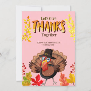 Invitation Dîner Thanksgiving Turquie Fête