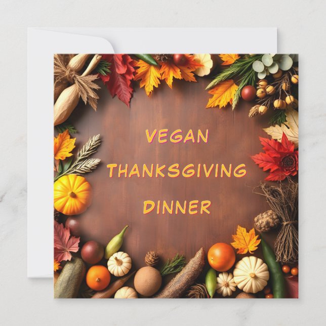 Invitation Dîner Vegan Thanksgiving (Devant)