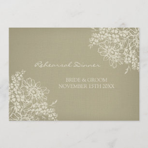 Invitation Dîner vintage floral de répétition