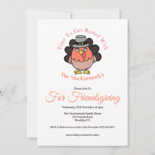 Invitation Dîners de Friendsgiving de la dinde drôle Bonne fê