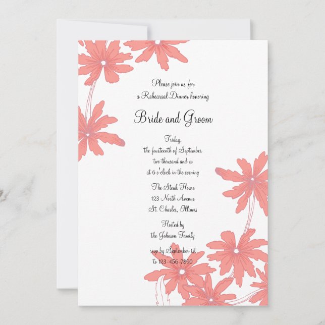 Invitation Dîners de répétitions Mariages blancs (Devant)