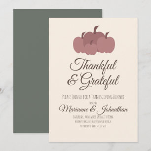 Invitation Dîners de Thanksgiving en famille avec des citroui