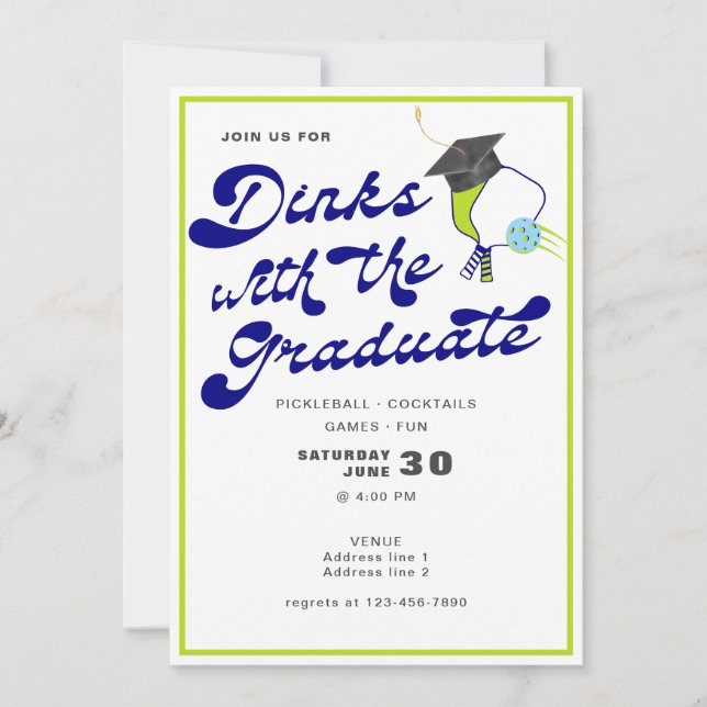 Invitation Dinks avec Graduate Pickleball Graduation (Devant)