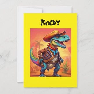 Invitation Dino Cowboy