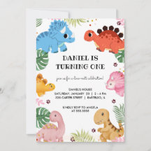 Dino Party Cute Dinosaur Anniversaire Fête Invitat