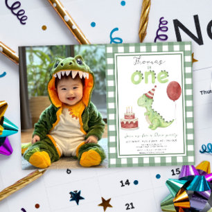 Invitation Dino Party Premier anniversaire de dinosaure mig