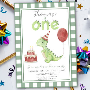 Invitation Dino Party Premier anniversaire de dinosaure mig