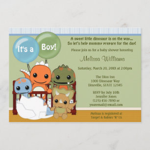 Invitation Dinos DINOSAUR Baby shower invité DAPC