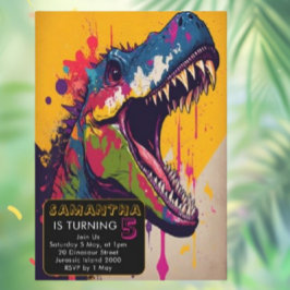 Invitation Dinosaur 5e anniversaire