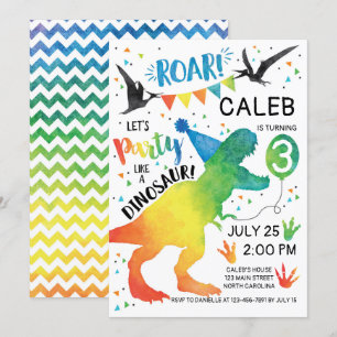 Invitation Dinosaur Anniversaire Fête d'Invitation Comme un d