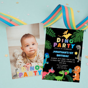 Invitation Dinosaur Anniversaire Simple Premier anniversaire 