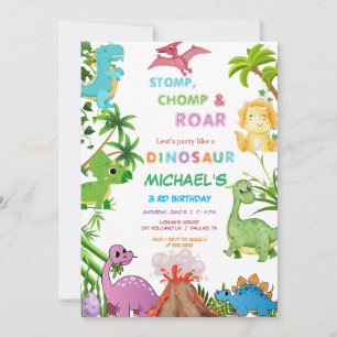 Invitation Dinosaur Birthday Party 