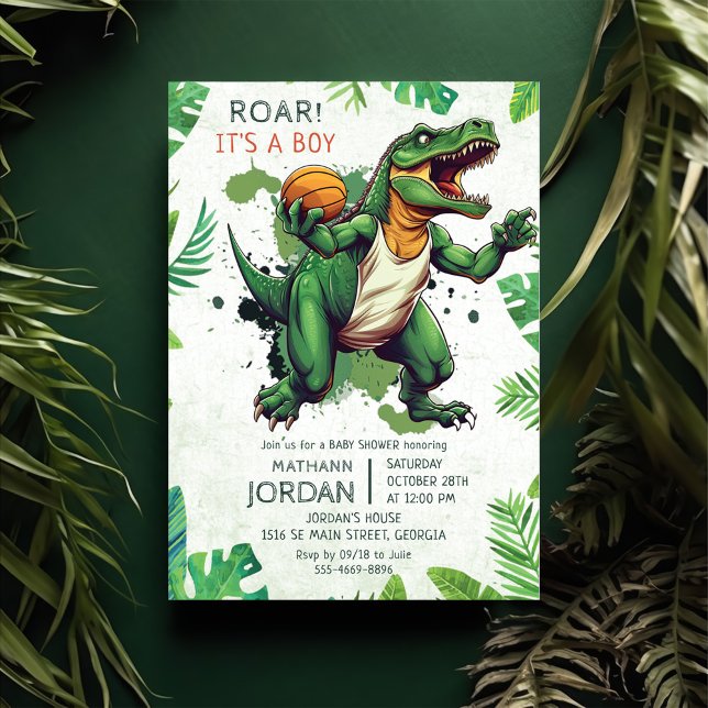 Invitation Dinosaur Boy Baby shower Party (Créateur téléchargé)