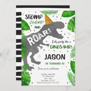 Invitation Dinosaur Boy Birthday Party