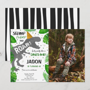 Invitation Dinosaur Boy Birthday Party Photo