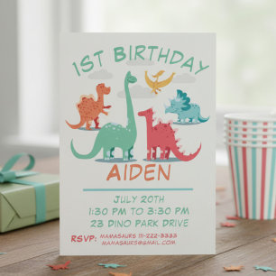 Invitation Dinosaur d'anniversaire personnalisé