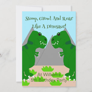 Invitation Dinosaur Design Fête d'anniversaire pour enfants