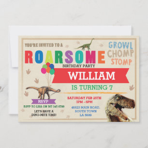 Invitation Dinosaur Dig, fête d'anniversaire T-Rex Dino Invit